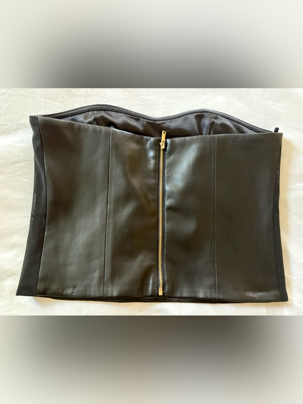 Generation Love Black Faux Leather Bustier with back zipper